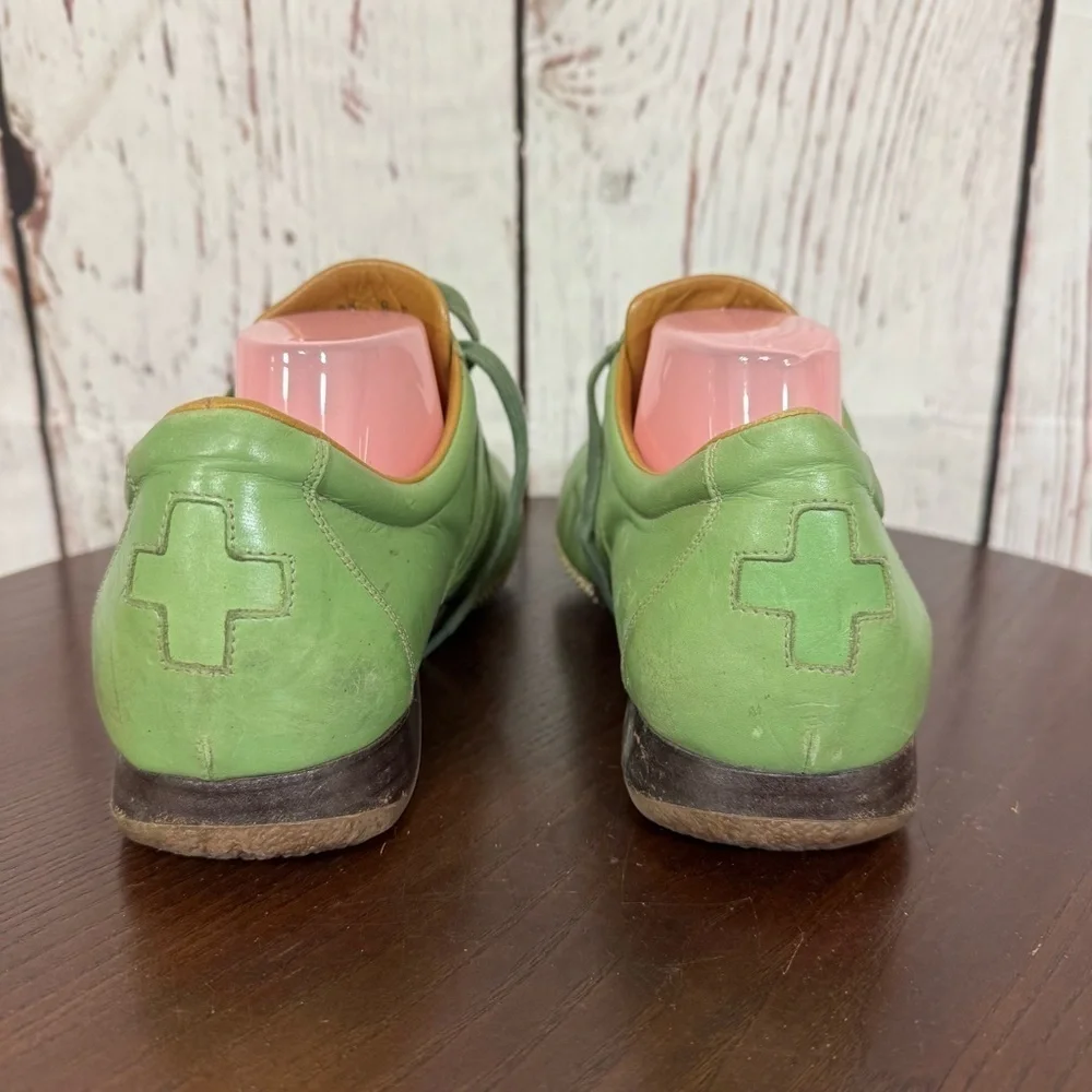 BALLY Green Leather Men's Sneakers in size 8E
